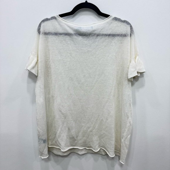 Tori Richard Honolulu 100% linen white cream short bell sleeve size large - Picture 3 of 5